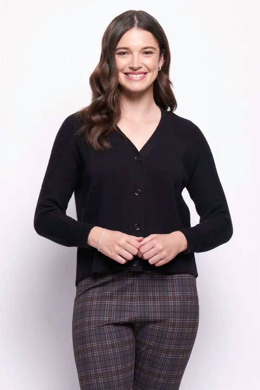 NEW FOIL rib tickling cardigan in black